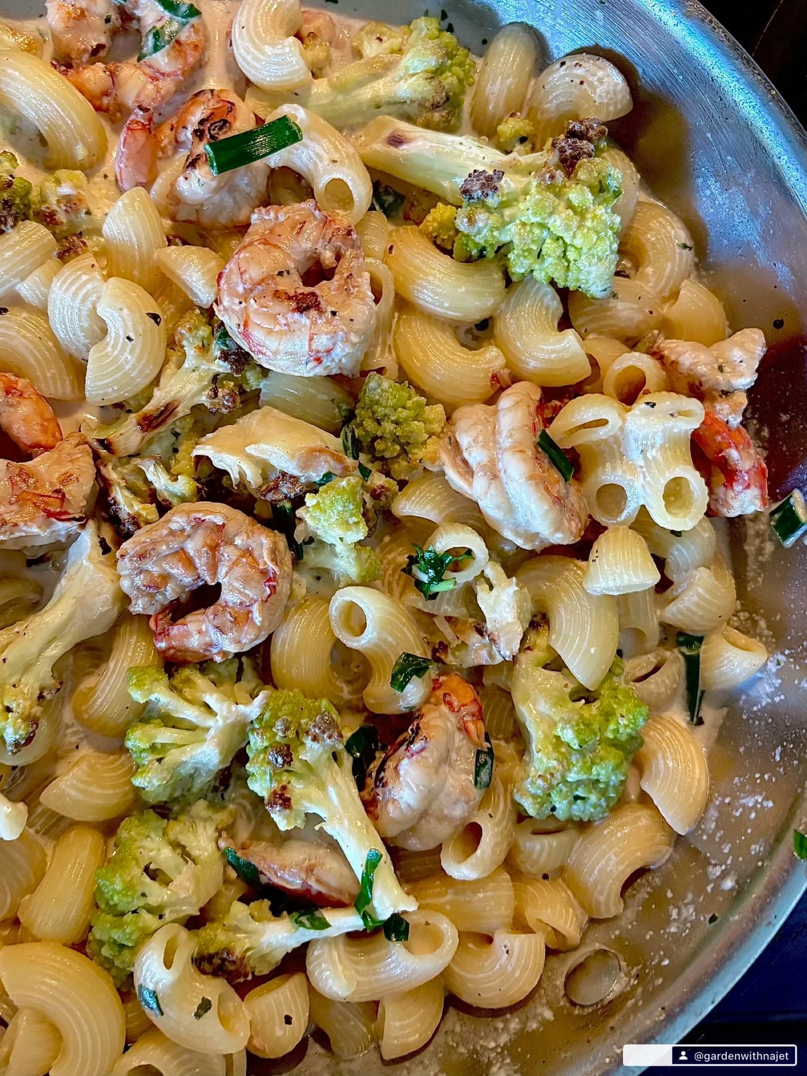 Balsamic Grilled Shrimp and Spring Alfredo
