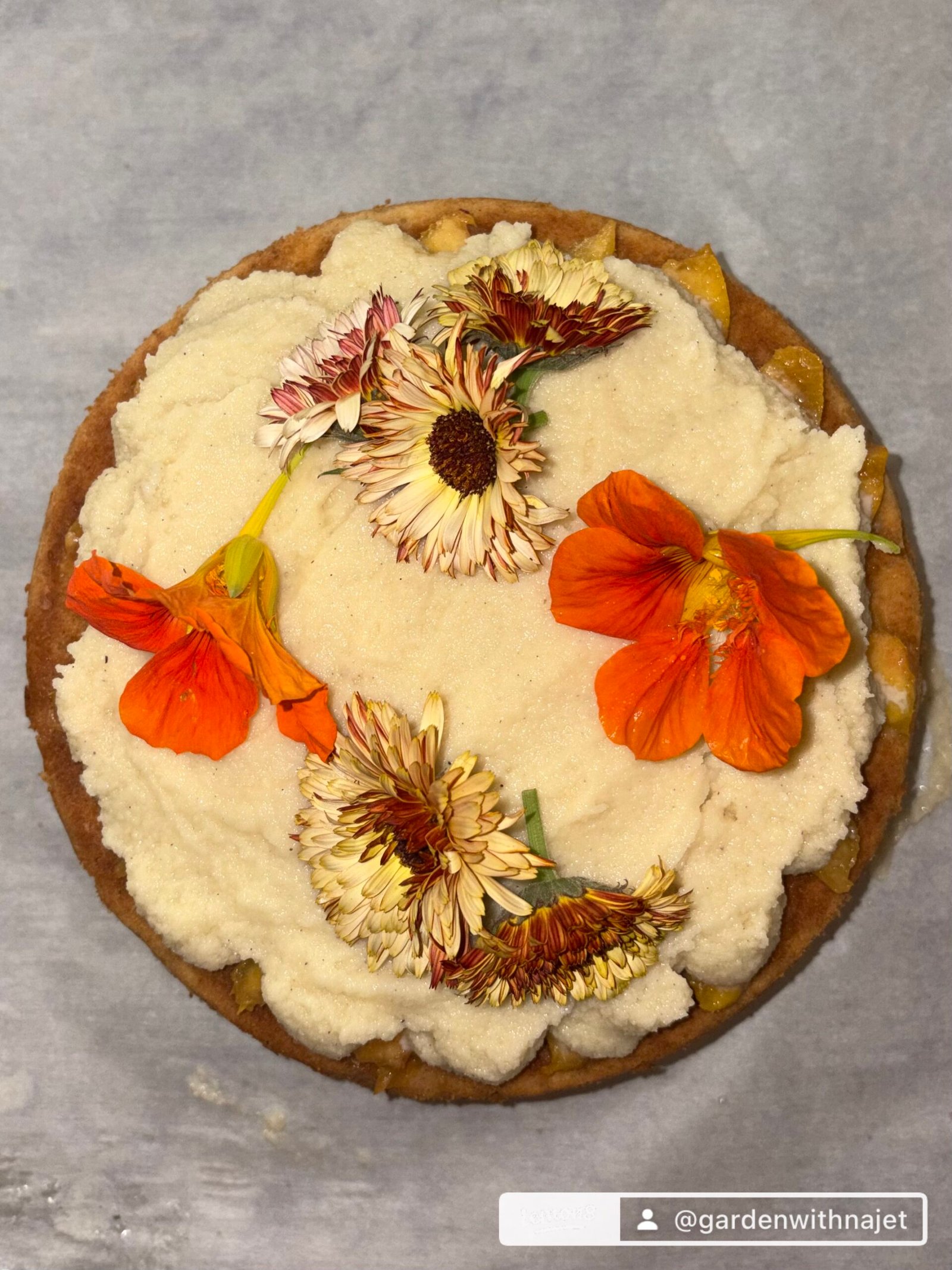 Peach Cake with Peach Mascarpone Icing
