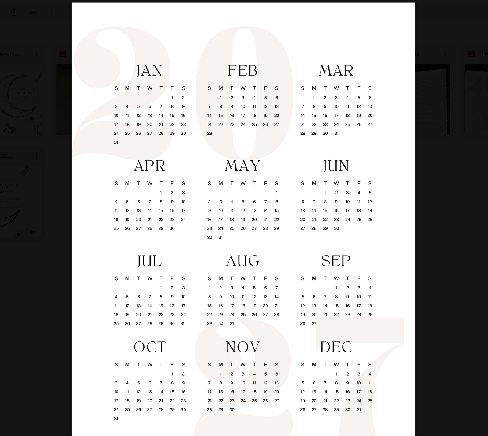 Garden with the Moon - 2027 Monthly Garden Planner - Digital Download - Image 2