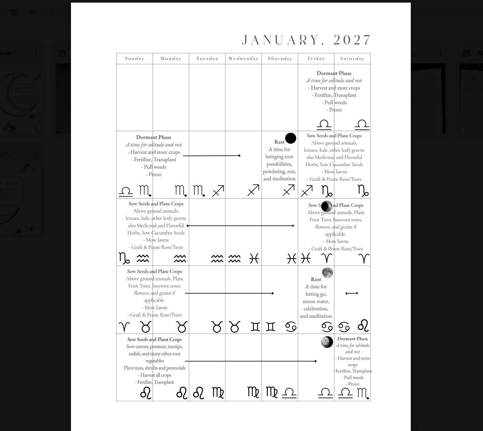 Garden with the Moon - 2027 Monthly Garden Planner - Digital Download - Image 5
